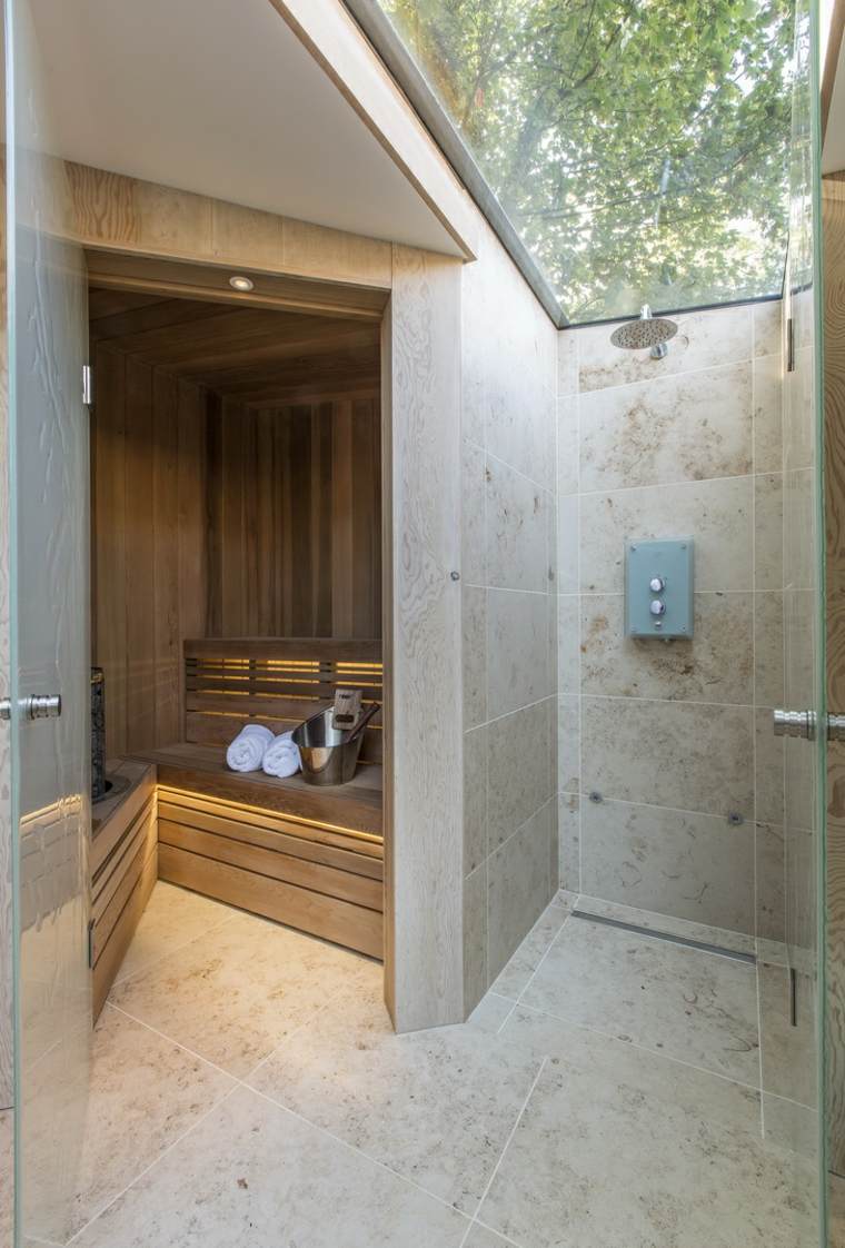 outdoor sauna shower design