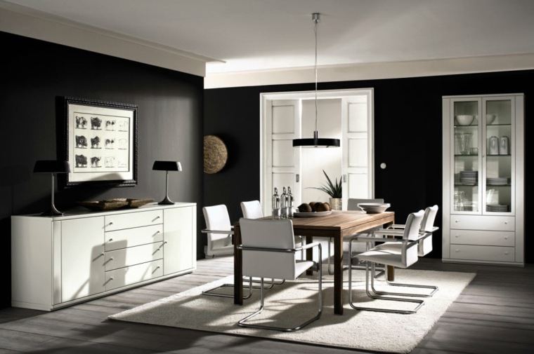 dining room modern kitchen chair white wood table fixture hanging black chalkboard closet