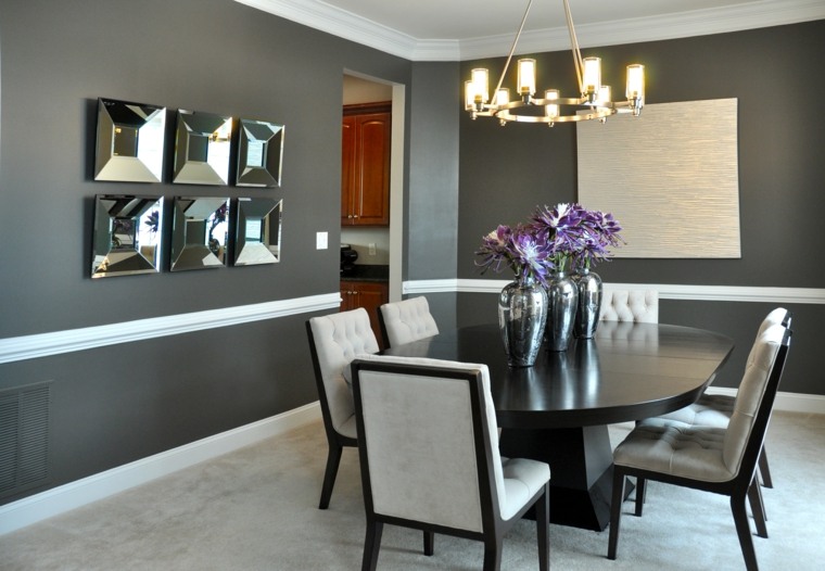 modern dining room black dining table