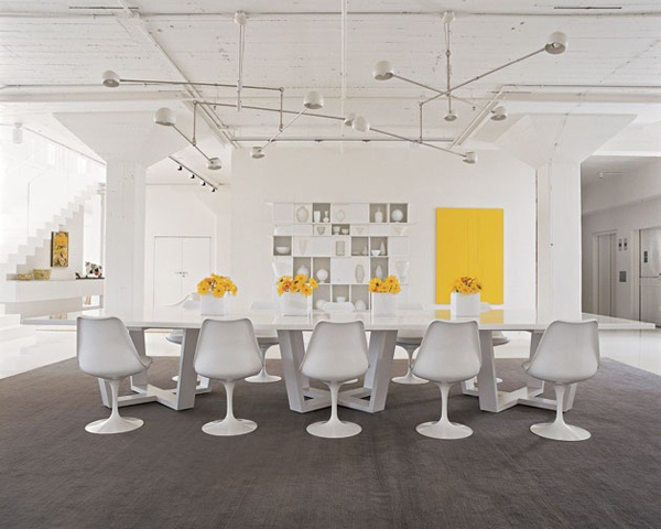 dining room poteet architects minimalist contrast