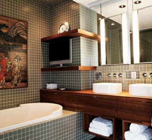 attractive bathtub tiling room