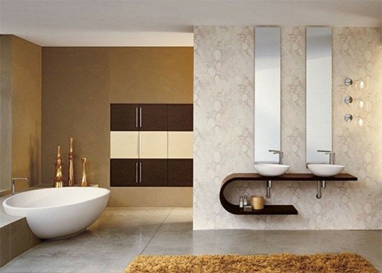 room bathroom deco beige brown