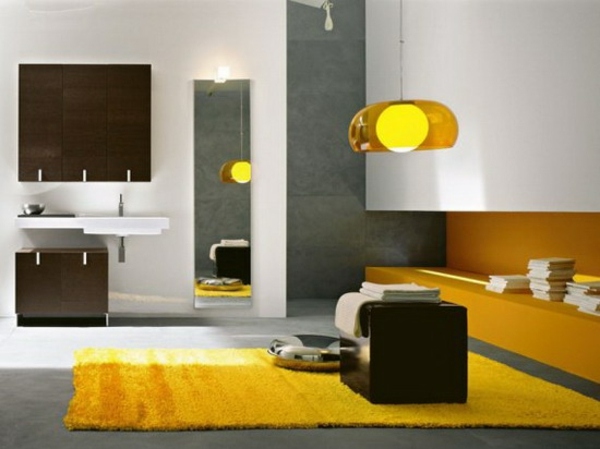 room bath deco gray yellow