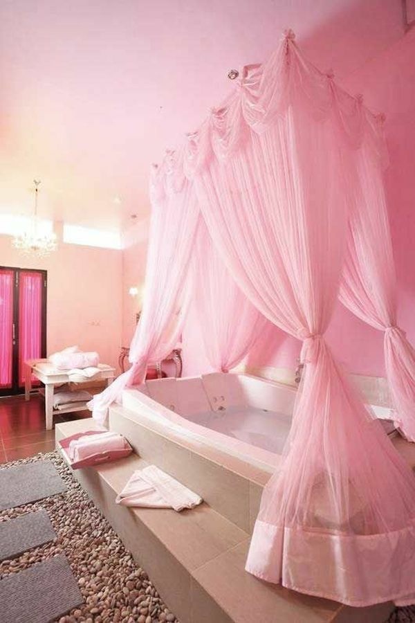 pink romantic bath room