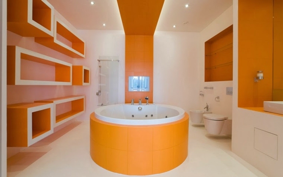 bathroom modern design orange