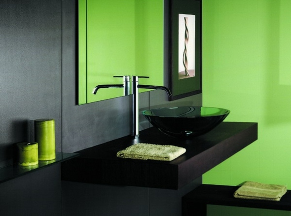 bath room design green black