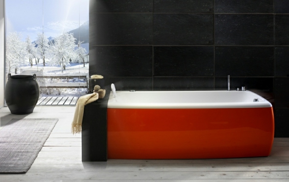 bath room elegante black red