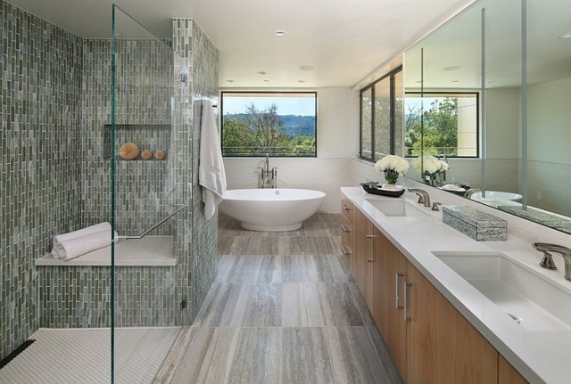 bath room gray white