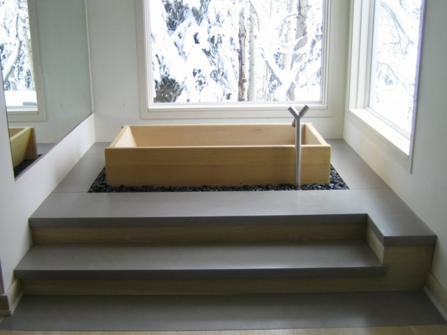 Japanese bath room design wood