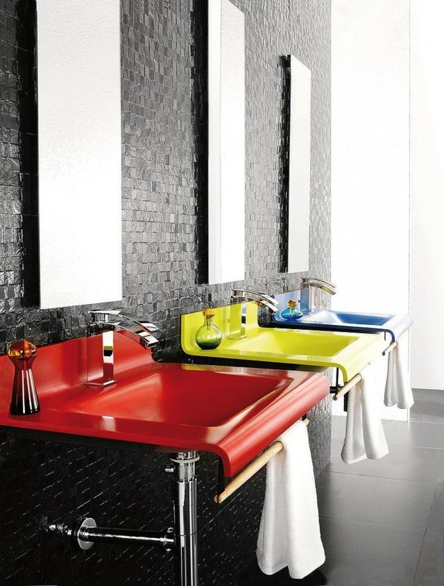 bathroom washbasins multicolored