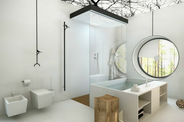 bath room luxury black white deco