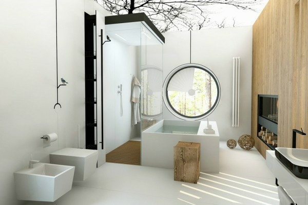 bath room luxury black white