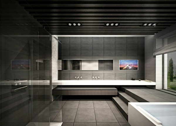 black luxury bath room