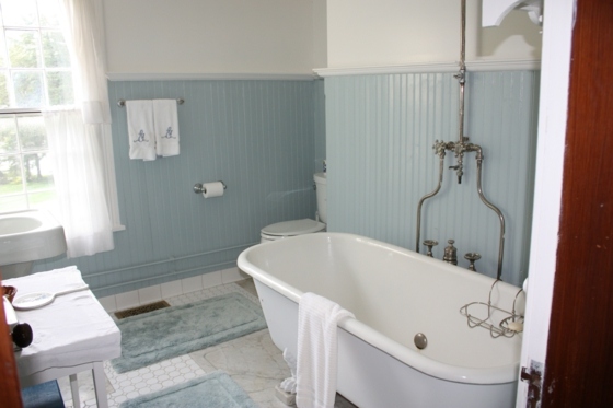 bathroom retro blue white