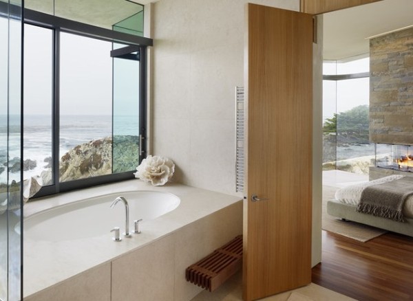 bath room sea view modern decoration