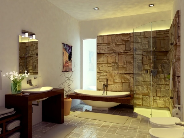 Zen bathroom elements natural-materials