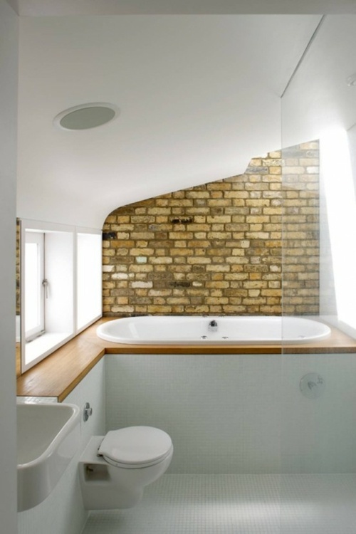 white bathroom bricks