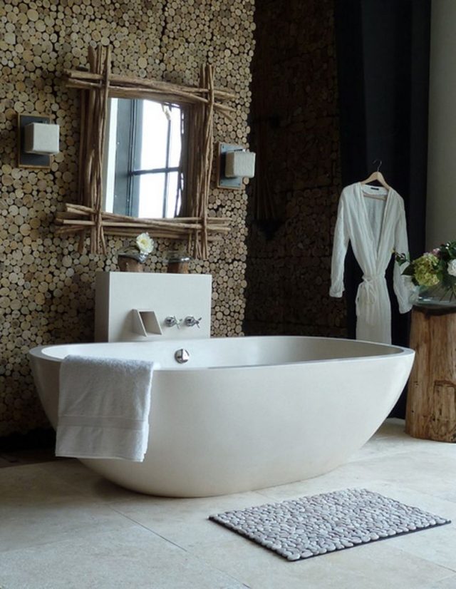 bathroom-design-natural-mirror-frame-twigs-carpet-bath-stones bathroom design