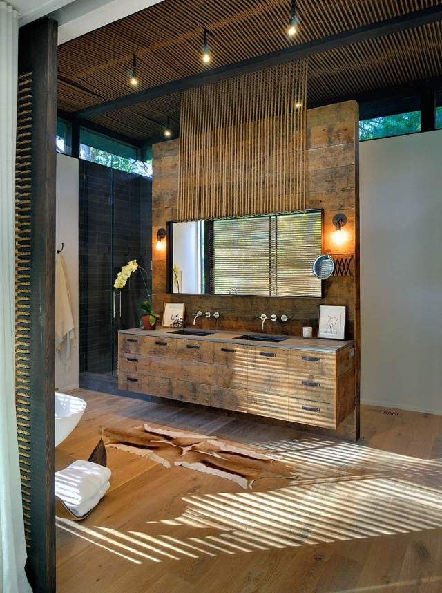 room-bathroom-design-furniture-natural-wood-coating-ground aspect wood-orchids