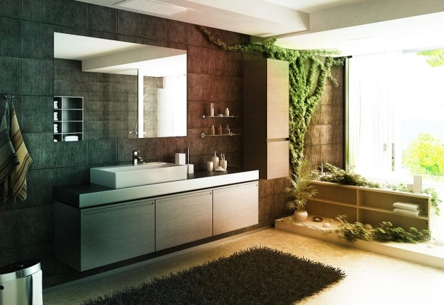 bathroom-design-natural-plants-furniture-wood bathroom design