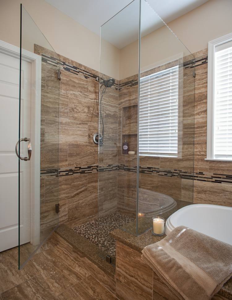 bathroom with Italian shower walls