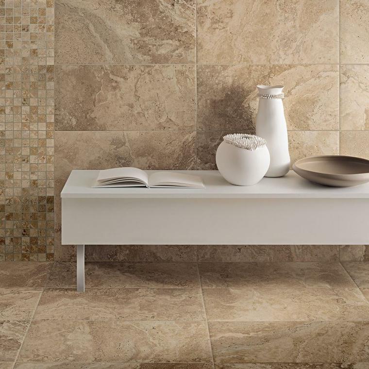 tiling hall tile beige mosaic travertine