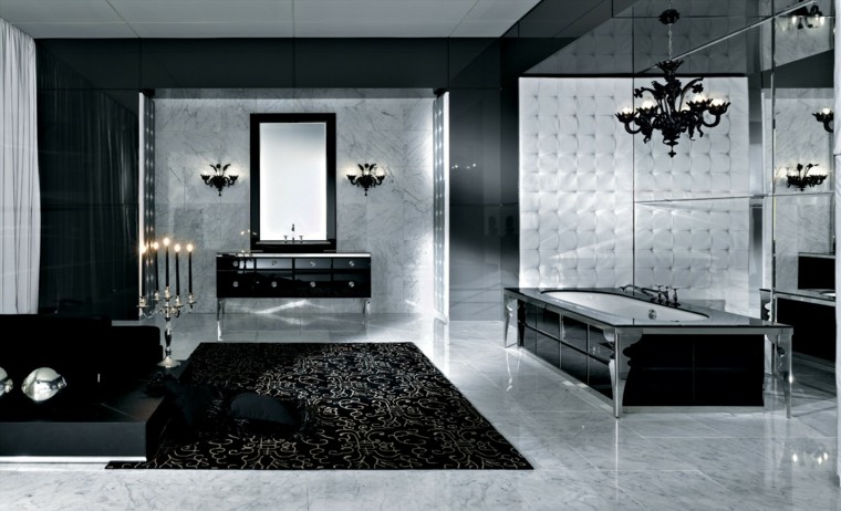 black bathroom design floor mat mirror