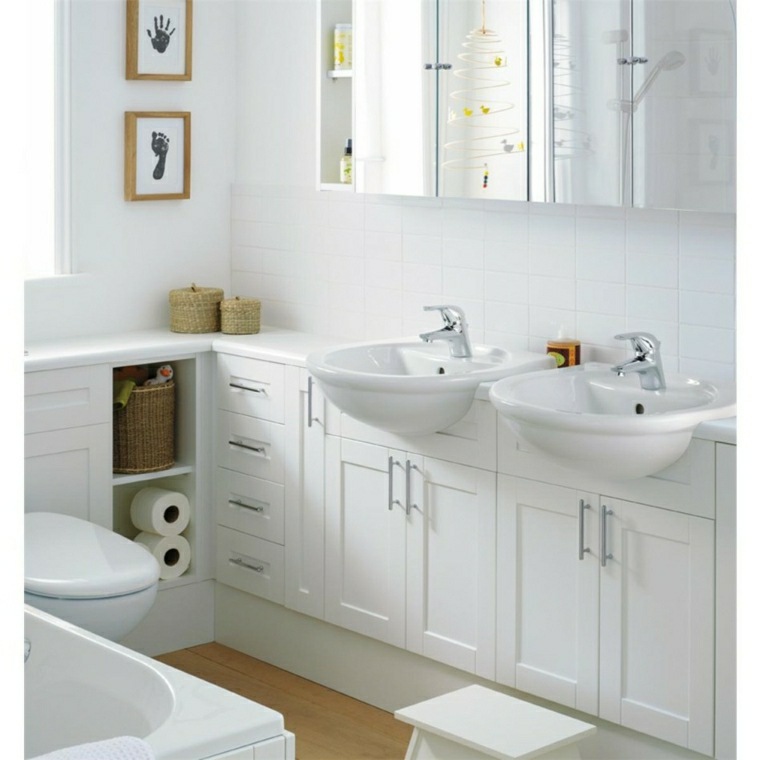 white bathroom and white wood