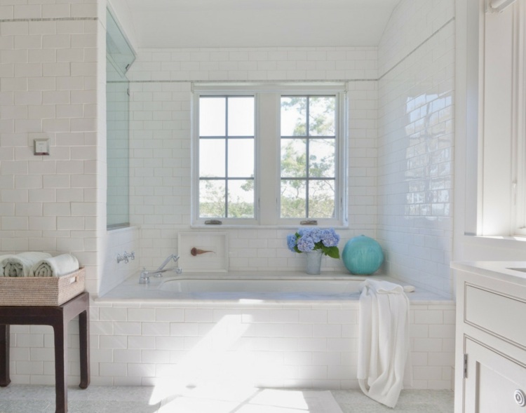 white bathroom windows