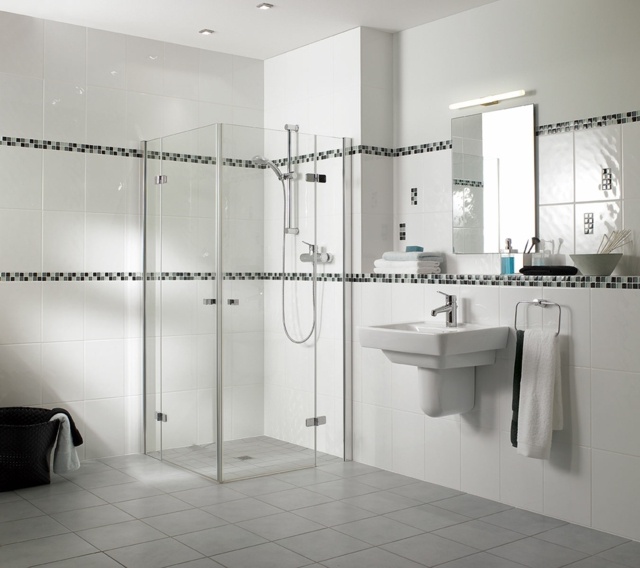 bathroom white deco washbasin glass layered cabin