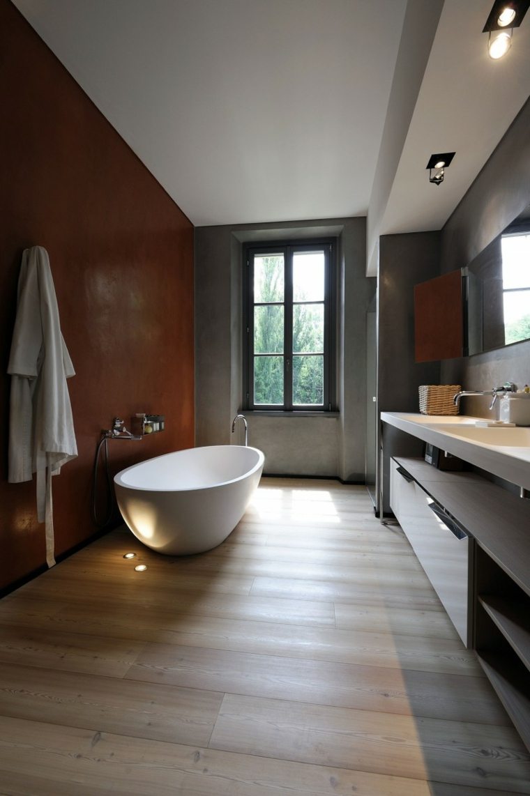 bathroom wood and white floor