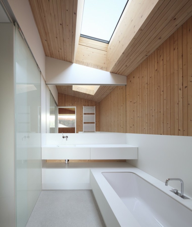 bathroom wood and white ultra modern style