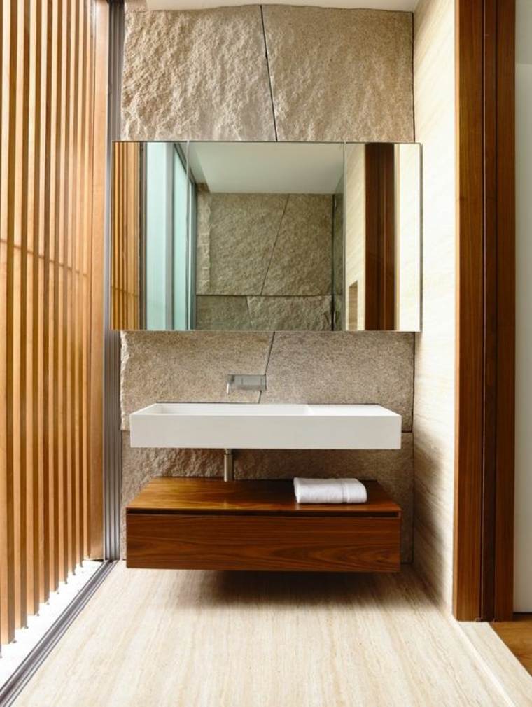 bathroom natural stone idea landscaping space wood