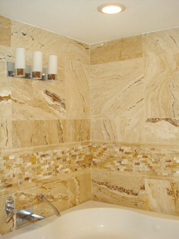 bathroom tile travertine idea