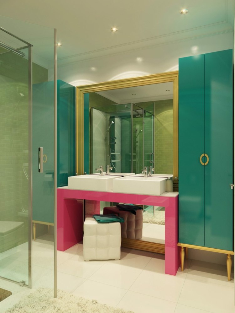 elegant colored bathroom