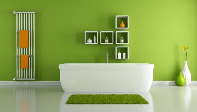 green colored bathroom