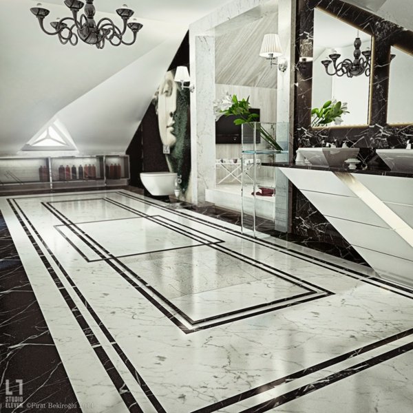 black white luxury bathroom