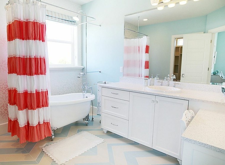 contemporary bathroom decoration shabby chic idea curtain white tub