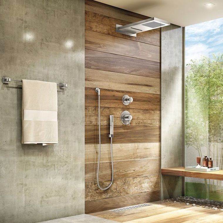 bathroom deco countryside amenagement douche italienne