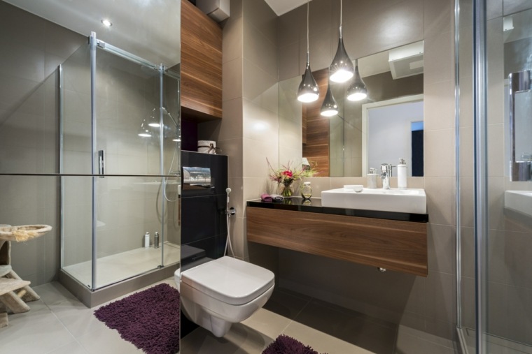 beige gray modern bathroom