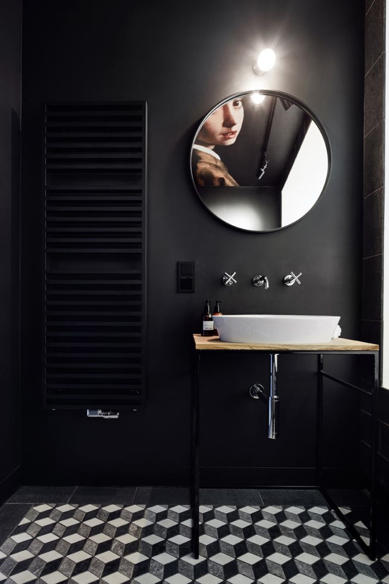 deco bathroom black industrial style