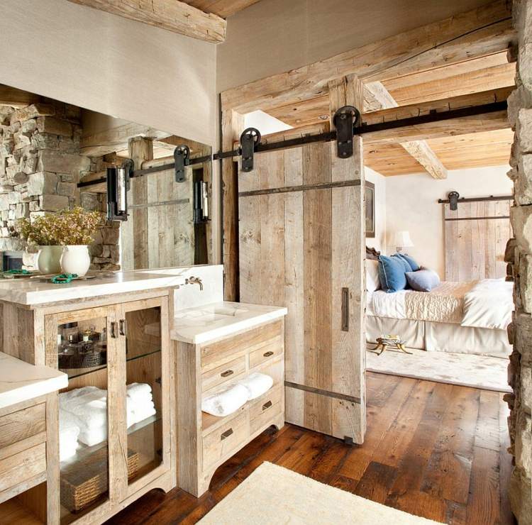 bathroom deco stone wood