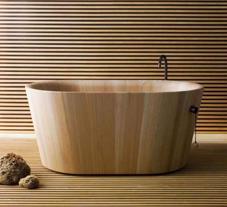 bathroom deco zen wood furniture modern bathtubs