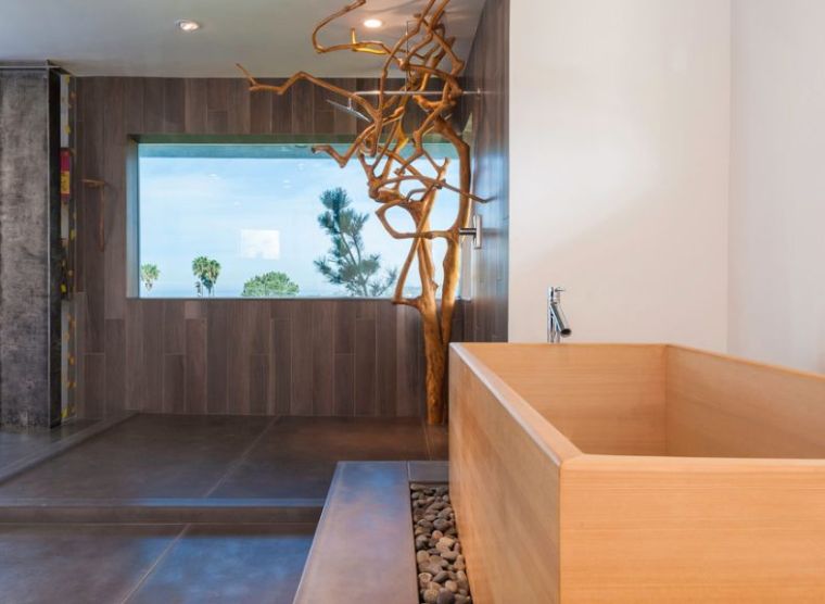 bathroom decor zen design accessories pebbles wood spa