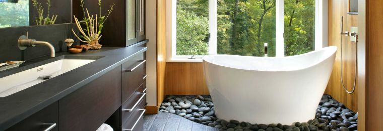 picture of bathroom Zen decor pebbles