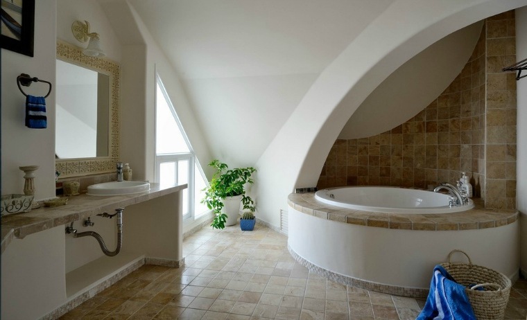 bathtubs angular bathrooms beige tiles