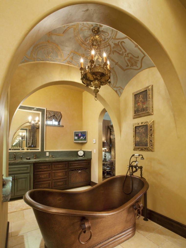 Mediterranean bathrooms yellow paint