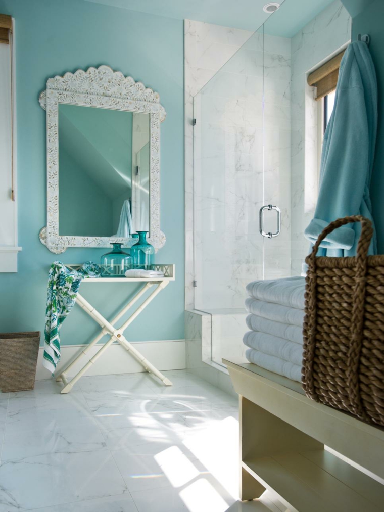 marine decorations bathroom blue white