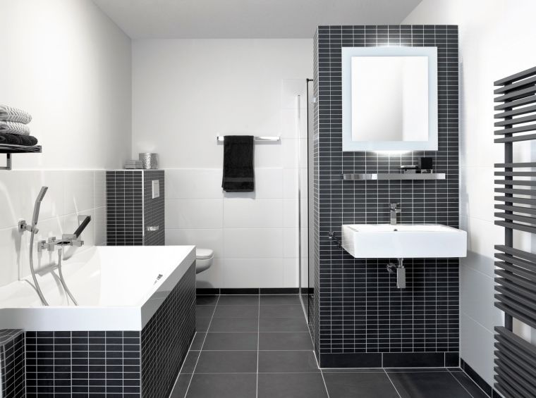 black tile color design bathroom cover
