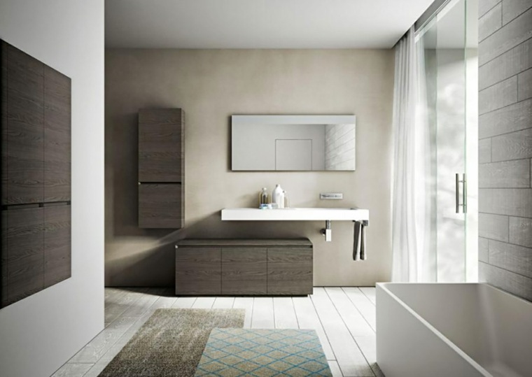 bathroom design trend deco vanity floor mat mirror white bathtub idea design trend modern